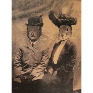 Whimsical Squirrel‎ Family Fantasy Art Anthropomorphic by J G Lincoln Rustic